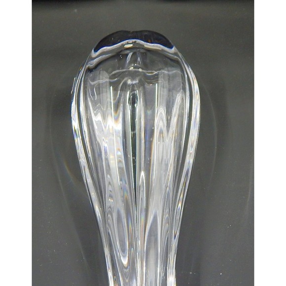 Orrefors Crystal Finger Swung Bud Vase Tulip Ribbed Melon Bulbous Signed - Picture 12 of 12
